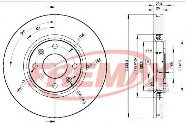 Тормозной диск FREMAX BD-4752 Premium Carbon +