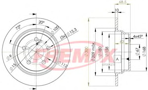 Гальмівний диск FREMAX BD-0413
