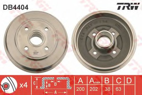 Гальмівний барабан TRW DB4404