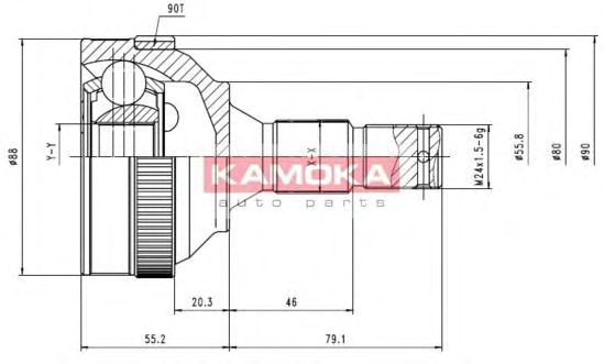Комплект ШРУСов KAMOKA 6224
