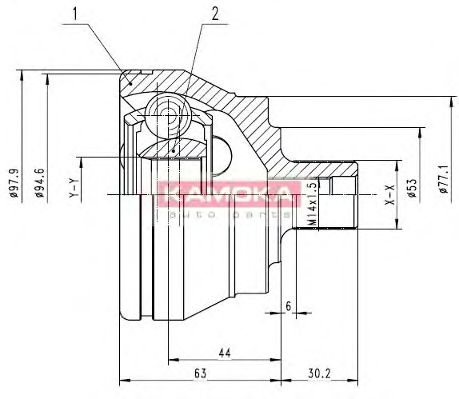 Комплект ШРУСов KAMOKA 7144