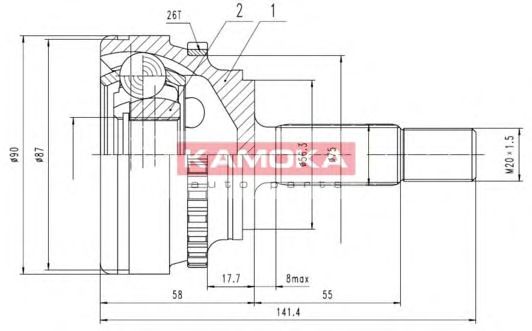 Комплект ШРУСов KAMOKA 7182