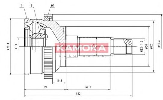 Комплект ШРУСов KAMOKA 7194