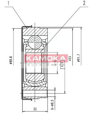 Комплект ШРУСов KAMOKA 8010