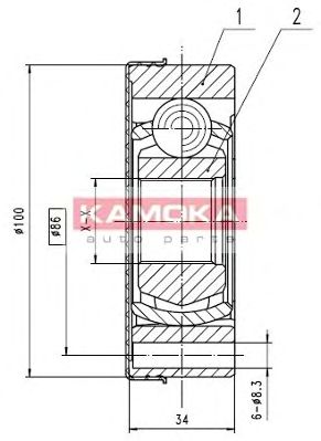 Комплект ШРУСов KAMOKA 8096