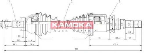 Приводной вал KAMOKA FD1138928