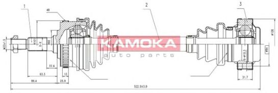 Приводной вал KAMOKA ME1138905A