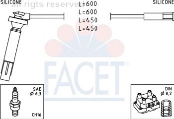 Комплект высоковольтных проводов FACET 4.9813