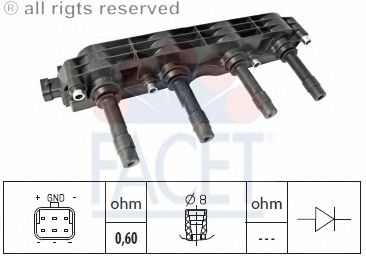 Катушка зажигания FACET 9.6299