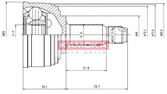 Комплект ШРУСов KAMOKA 6422
