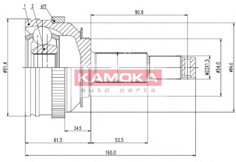 Комплект ШРУСов KAMOKA 6999