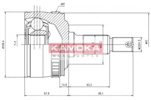 Комплект ШРУСов KAMOKA 7046