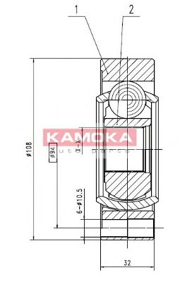 Комплект ШРУСов KAMOKA 9196