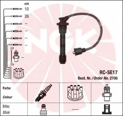 Комплект высоковольтных проводов NGK RCSE17