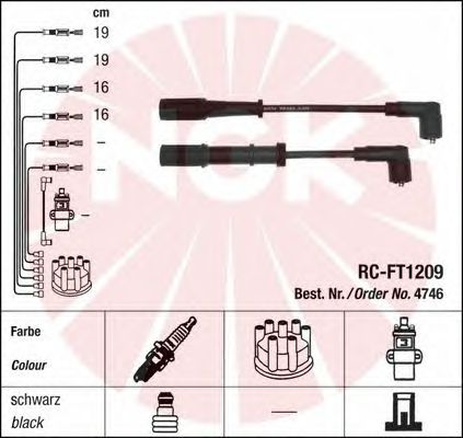 Комплект високовольтних проводів NGK 4746