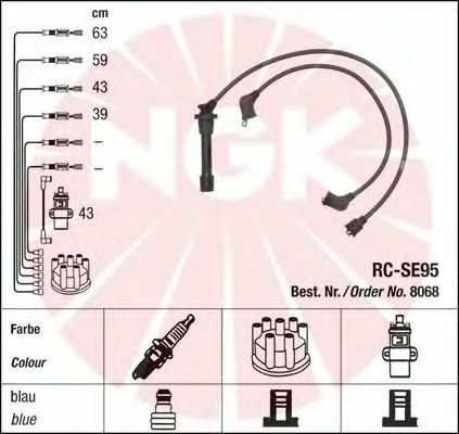 Комплект высоковольтных проводов NGK RCSE95