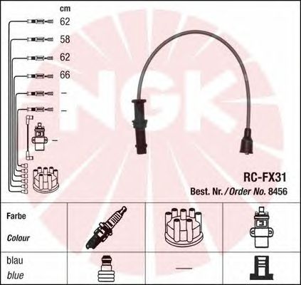 Комплект высоковольтных проводов NGK RCFX31