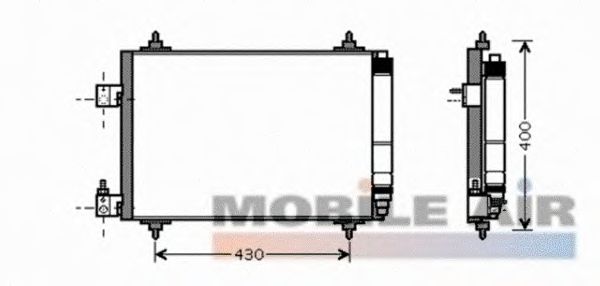 Радиатор кондиционера VAN WEZEL 40005286