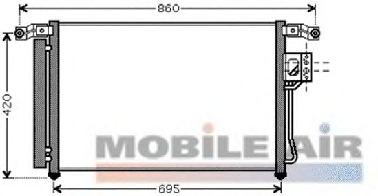 Радиатор кондиционера VAN WEZEL 82005175