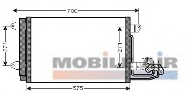 Радиатор кондиционера VAN WEZEL 58005269