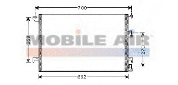 Радиатор кондиционера VAN WEZEL 47005058