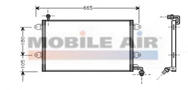 Радиатор кондиционера VAN WEZEL 58005137