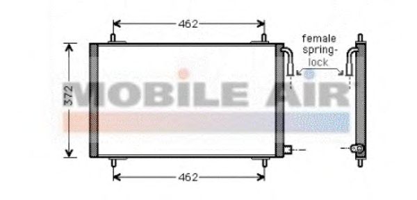Радиатор кондиционера VAN WEZEL 40005191