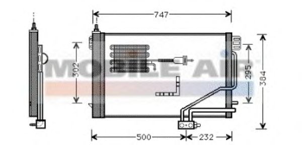Радиатор кондиционера VAN WEZEL 30005298