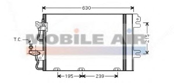 Радиатор кондиционера VAN WEZEL 37005366