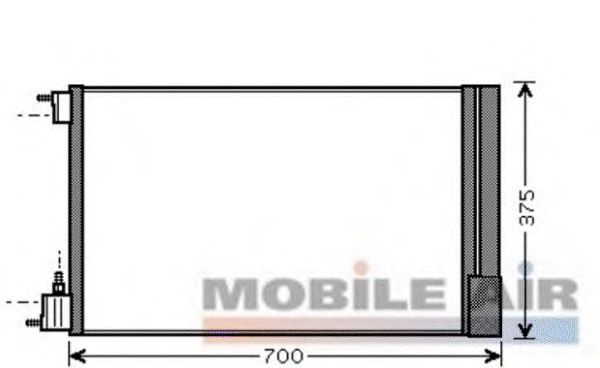 Радиатор кондиционера VAN WEZEL 37005478