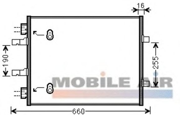 Радиатор кондиционера VAN WEZEL 37005480