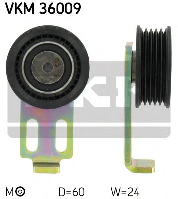 Натяжной ролик поликлинового ремня SKF VKM 36009