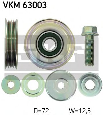 Направляющий / паразитный ролик  поликлинового ремня SKF VKM 63003