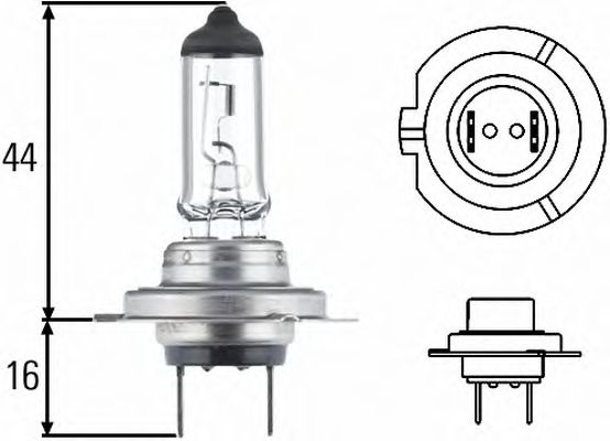 Лампа накаливания HELLA 8GH 007 157-121 (фара дальнего света, основная фара, противотуманная фара, фара с автоматической системой стабилизации