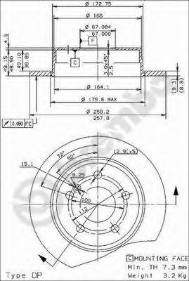 Гальмівний диск BREMBO 08.4738.24
