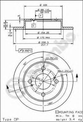Тормозной диск BREMBO 08.5443.60