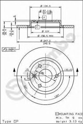 Тормозной диск BREMBO 08.5583.10