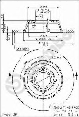 Тормозной диск BREMBO 08.5709.10