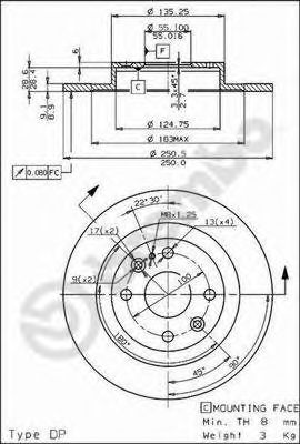 Тормозной диск BREMBO 08.6857.10