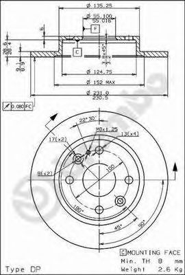 Тормозной диск BREMBO 08.7378.10