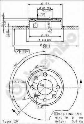 Тормозной диск BREMBO 08.7637.10