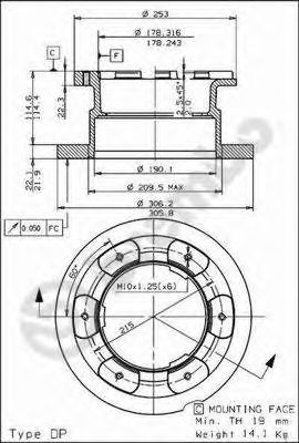 Тормозной диск BREMBO 08.7772.10