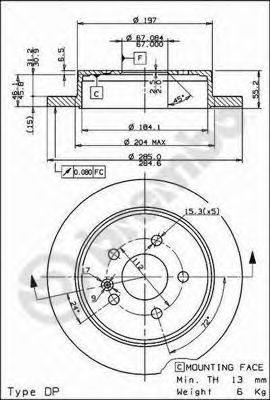 Тормозной диск BREMBO 08.7936.11