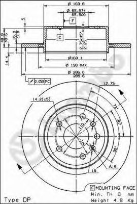Тормозной диск BREMBO 08.8305.11
