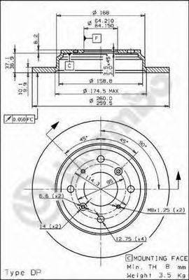Тормозной диск BREMBO 08.9139.10