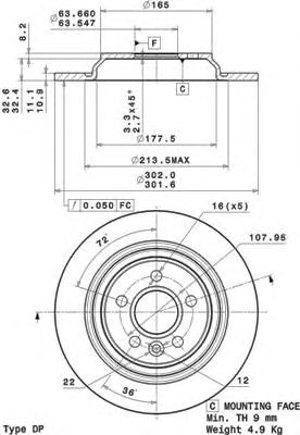 Гальмівний диск BREMBO 08.A537.10