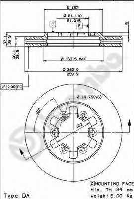 Тормозной диск BREMBO 09.5255.10