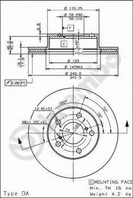 Тормозной диск BREMBO 09.6877.10
