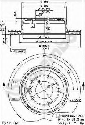 Тормозной диск BREMBO 09.7217.20