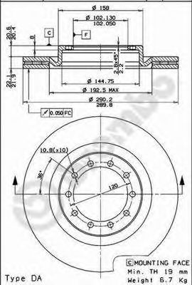 Тормозной диск BREMBO 09.7262.10